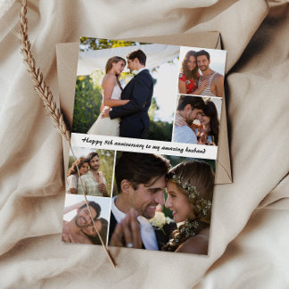 Carte Joyeux anniversaire Mariage photo | Collage