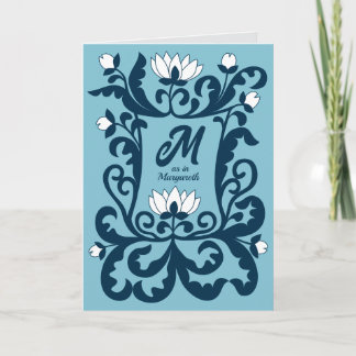 Carte Joyeux Anniversaire médiéval cadre de lettre flora
