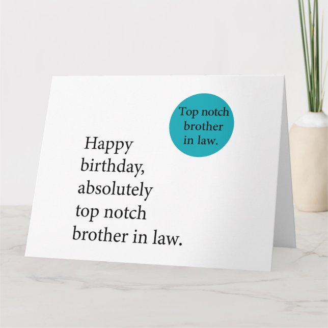 Carte Joyeux anniversaire meilleur frère dans la loi gén (Devant)