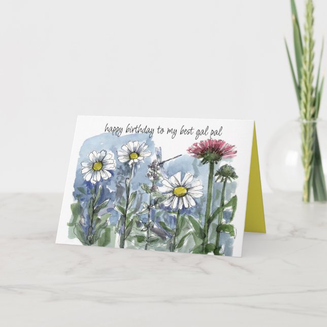 Carte Joyeux Anniversaire Meilleur Gal Pal Daisy Flower  (Devant)