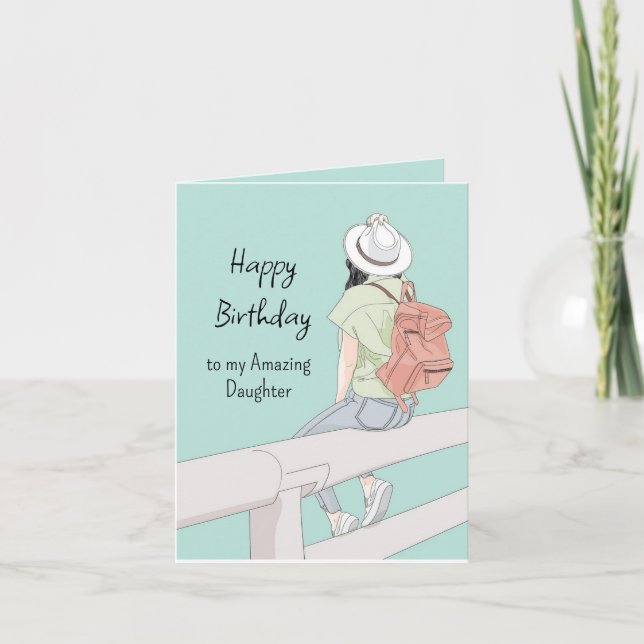 Carte Joyeux anniversaire Merveilleux et meilleure fille (Devant)