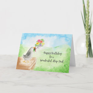 Carte Joyeux Anniversaire Merveilleux Pas Papa, Oiseau,