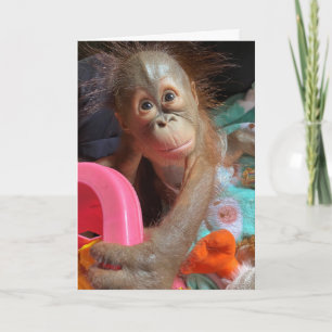 Carte Joyeux anniversaire mignon bébé Orangutan