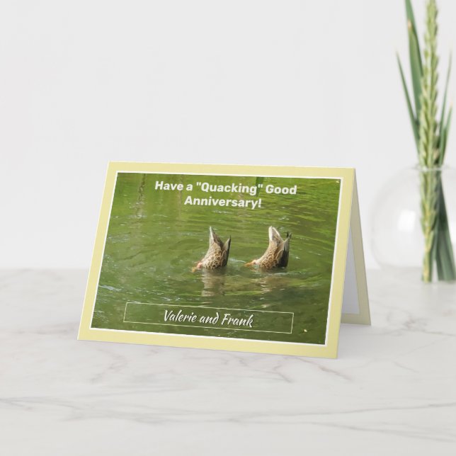 Carte Joyeux Anniversaire mignon Canards Drôle (Devant)