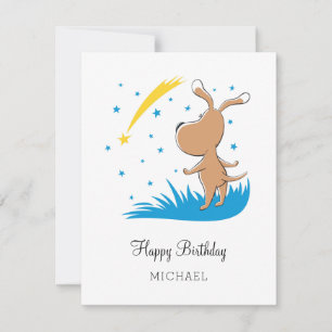Carte Joyeux Anniversaire mignon Chien Chien Chiot Tirag