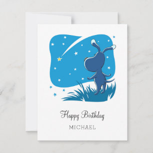 Carte Joyeux Anniversaire mignon Chien Chien Chiot Tirag