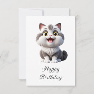 Carte Joyeux Anniversaire Mignon Drôle Chat
