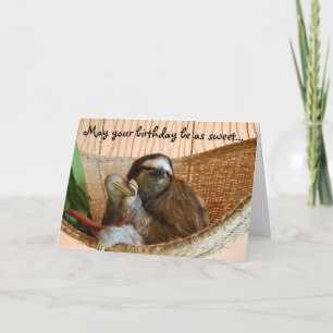 Carte Joyeux anniversaire mignon Sloth
