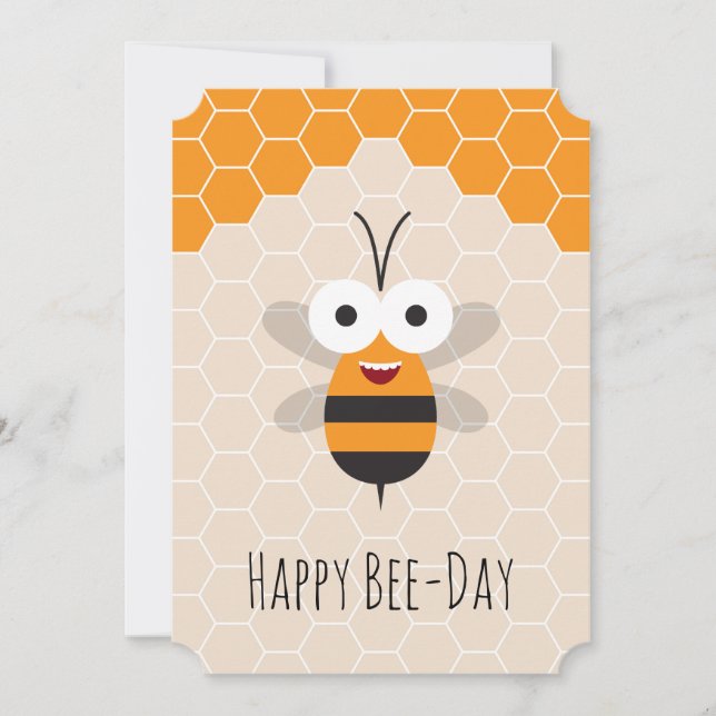 Carte Joyeux Anniversaire Mignonne Honey Bee Honeycomb C (Devant)