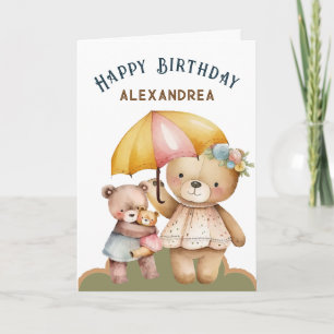 Carte Joyeux Anniversaire Mignonne Ours Animaux Personna