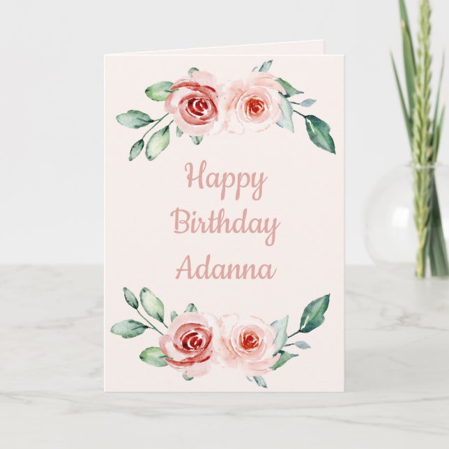 Carte Joyeux anniversaire mon amour floral (Devant)