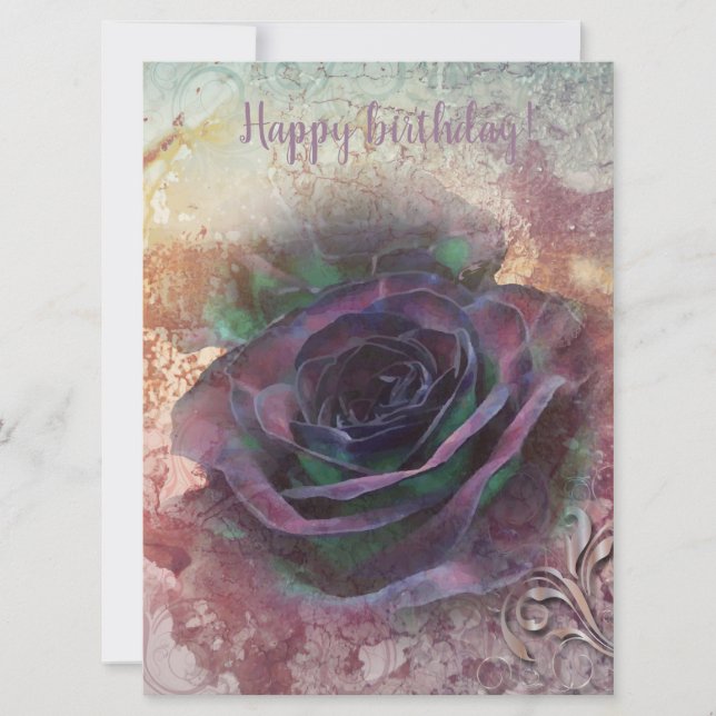 Carte Joyeux anniversaire, mon Rose irlandais sauvage (Devant)