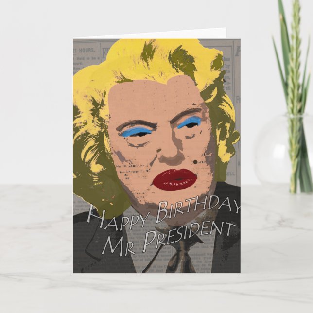 Carte Joyeux anniversaire, Monsieur le Président (Devant)
