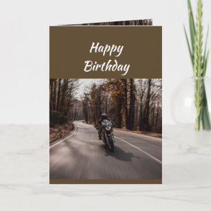 Carte Joyeux Anniversaire Motard Moto