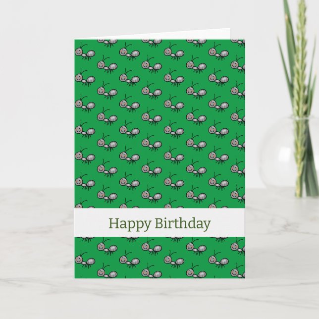 Carte Joyeux anniversaire (motif fourmi) (Devant)