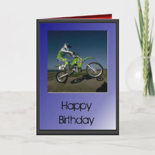 Carte Joyeux Anniversaire - Motocycliste