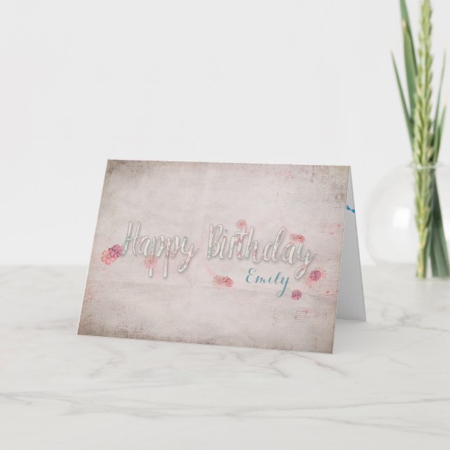 Carte joyeux anniversaire musical vintage (Devant)