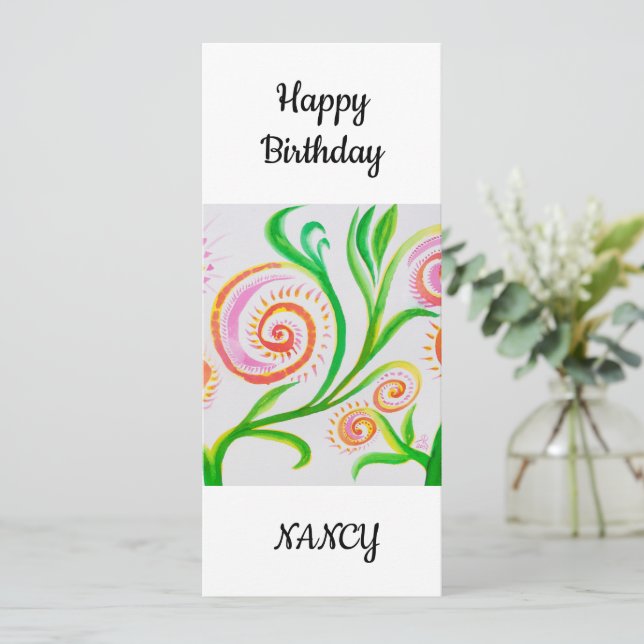 Carte Joyeux anniversaire Nancy (Debout devant)