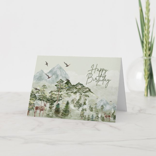 Carte Joyeux Anniversaire Nature et Amour extérieur (Devant)