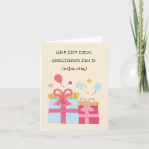 Carte Joyeux anniversaire néerlandais