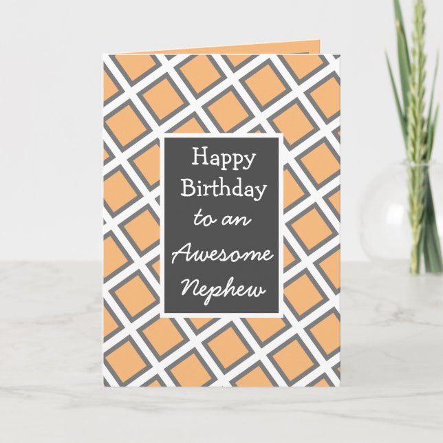Carte Joyeux Anniversaire Neveu Personnalisé Moderne (Devant)