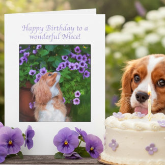 Carte Joyeux Anniversaire Nièce Cavalier King Charles Sp
