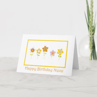 Carte Joyeux anniversaire, nièce, fleurs