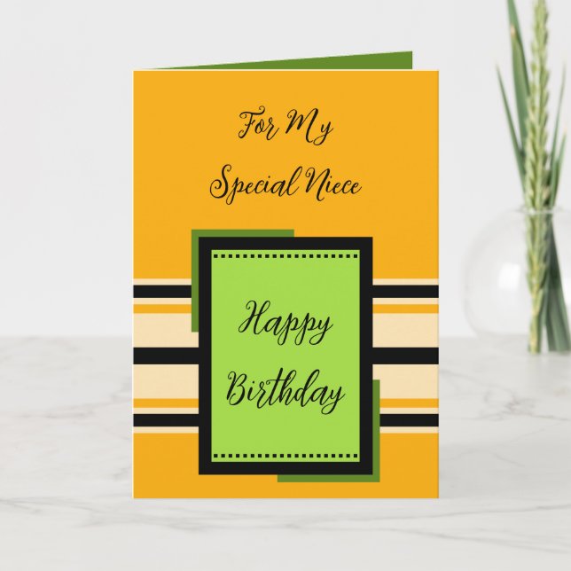 Carte Joyeux anniversaire nièce spéciale orange (Devant)