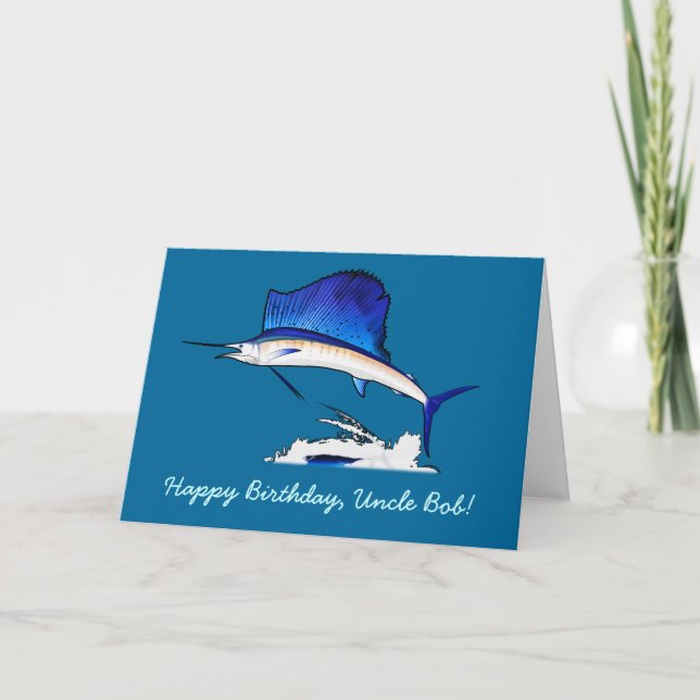 Carte Joyeux Anniversaire Nom personnalisable avec Sailf (Devant)