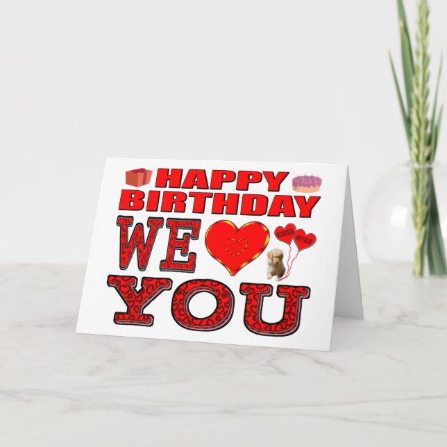 Carte Joyeux Anniversaire Nous Vous Aimons (Devant)