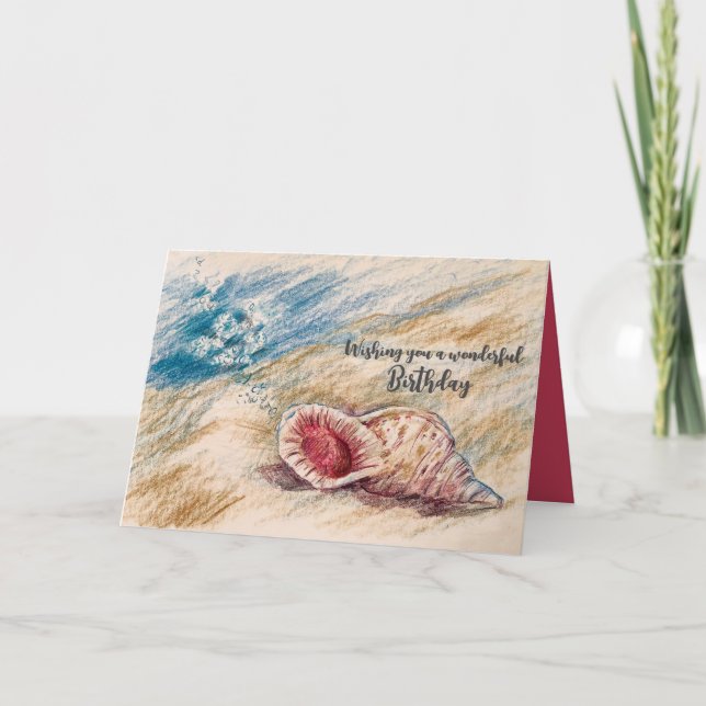 Carte Joyeux Anniversaire Ocean Triton Trumpet Snail She (Devant)