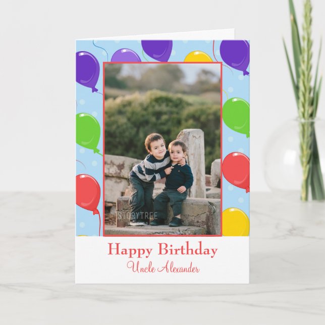 Carte Joyeux Anniversaire Oncle Ballons photo (Devant)