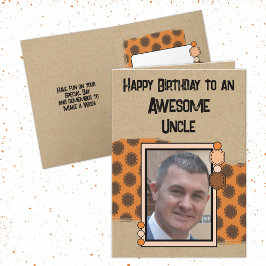 Carte Joyeux anniversaire oncle photo orange