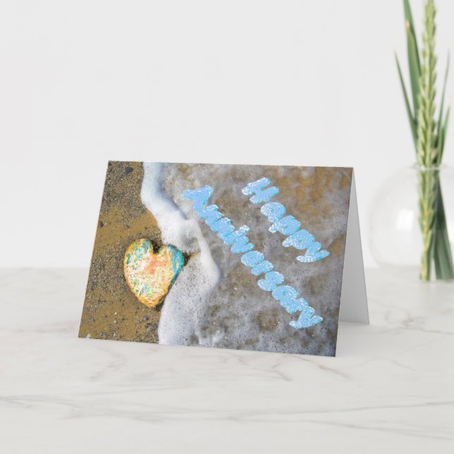 Carte Joyeux Anniversaire opale amour coeur (Devant)