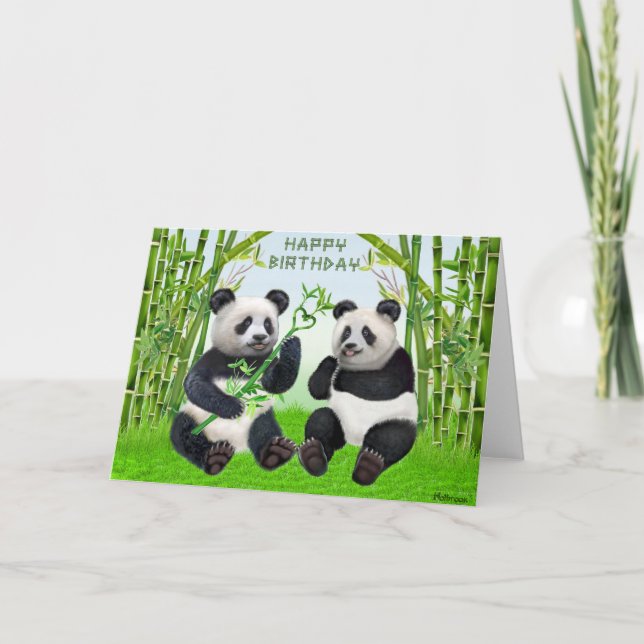 Carte Joyeux Anniversaire Panda (Devant)