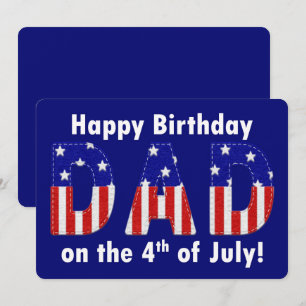 Carte Joyeux anniversaire papa a senti 4 juillet regarde