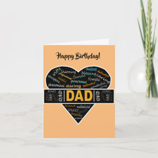 Carte Joyeux anniversaire papa cœur afro-américain 