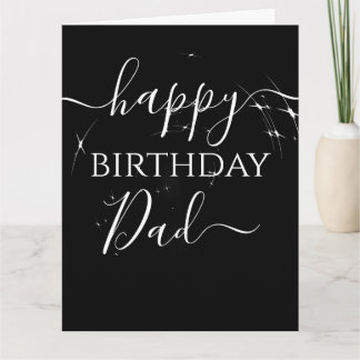 Carte Joyeux Anniversaire Papa Étoiles sur Fond Noir Per