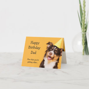 Carte Joyeux anniversaire papa mignon chien devenir plus
