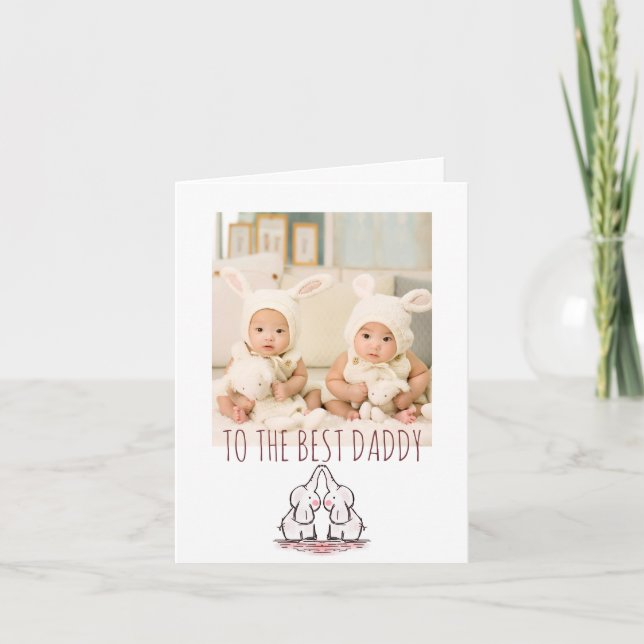 Carte Joyeux Anniversaire Papa Photo De Twins Card (Devant)
