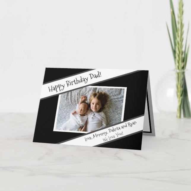 Carte Joyeux anniversaire papa photo personnalisée enfan (Devant)