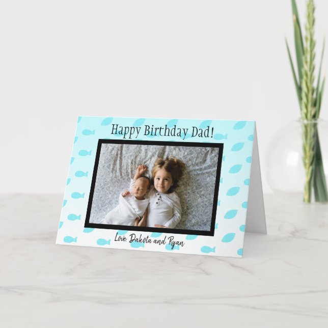 Carte Joyeux anniversaire papa poisson et Footballs Cart (Devant)