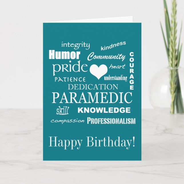 Carte Joyeux anniversaire/paramédic/EMT (Devant)