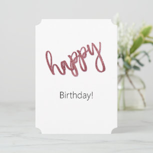 Carte Joyeux anniversaire Parties scintillant rose minim