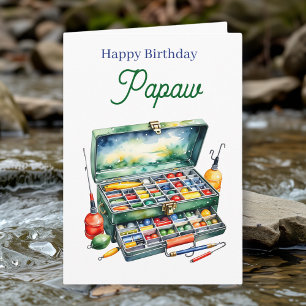 Carte Joyeux anniversaire Pawpaw Boîte d'articles de p