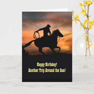 Carte Joyeux Anniversaire Pays Western Cowboy