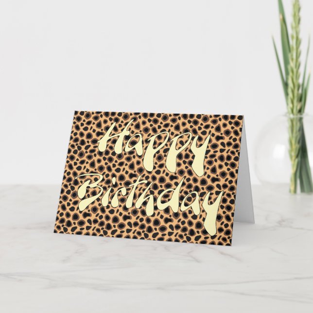 Carte Joyeux anniversaire - peau de guépard (Devant)