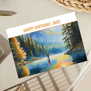 Carte Joyeux Anniversaire Pêcheur de vol papa