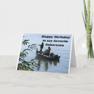 CARTE JOYEUX ANNIVERSAIRE *PÊCHEUR PRÉFÉRÉ*