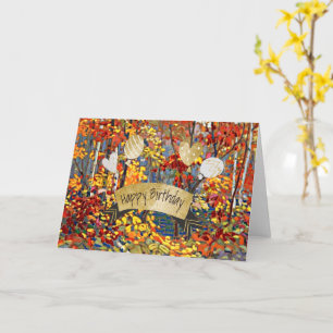Carte Joyeux anniversaire, peinture d'art,